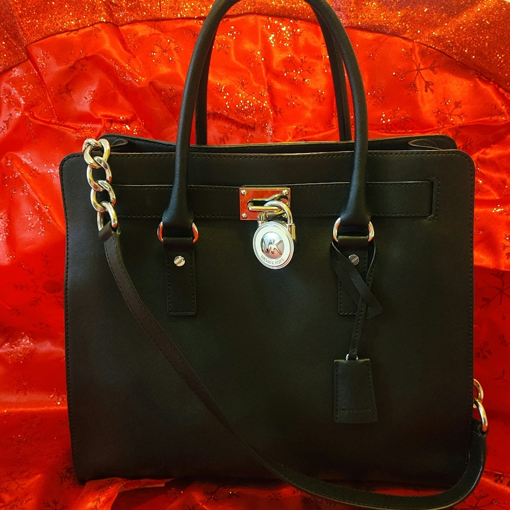 Michael Kors Black Large Hamilton Saffiano Leather Tote **Like NEW**
